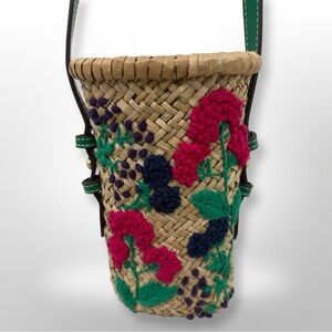 ZARA Raffia mini crossbody bag green 6211/910